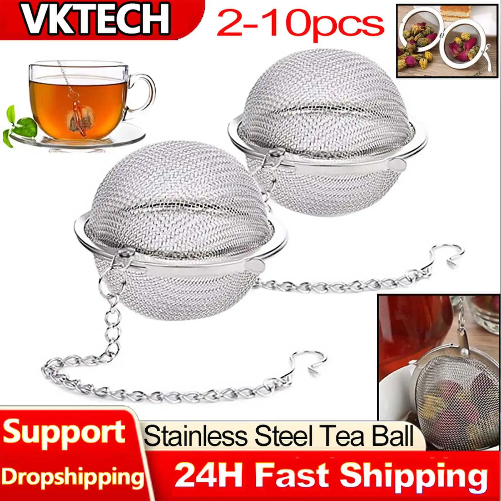 Loose Leaf Tea Infuser - 2-10 stücke Edelstahl Ball Mesh Infuser