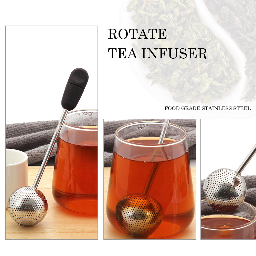 Loose Leaf Tea Infuser - Wiederverwendbarer 360° drehbarer Tee-Infuser, Teefilter, Gewürz-Teesieb,